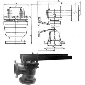 Клапан предохранительный рычажно-грузовой 17ч19бр, 17ч19нж DN 80, 125, 150 мм PN 16 кгс/см2